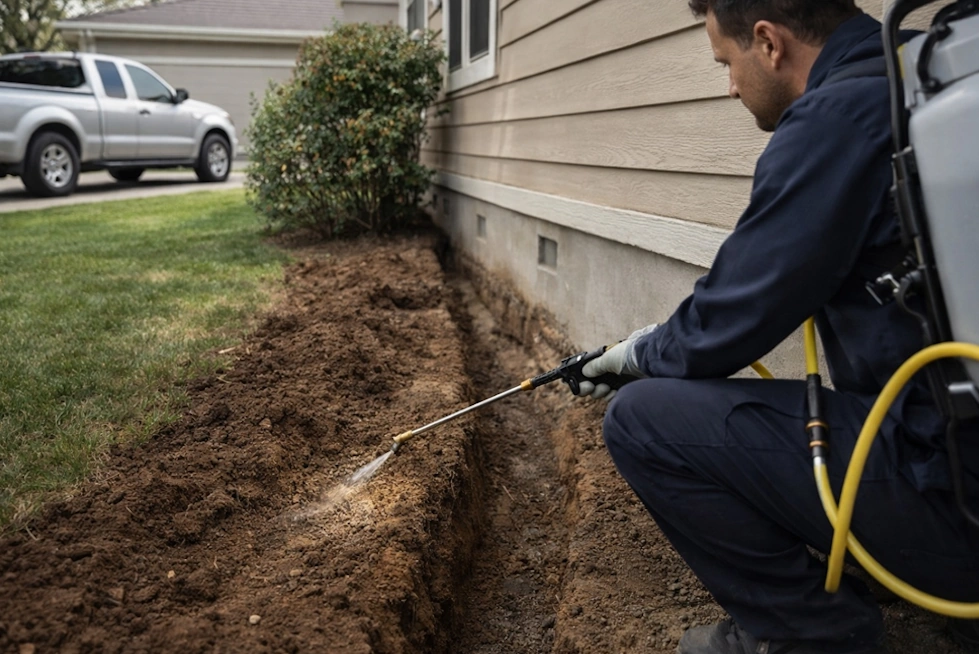 subterranean termite mud tubes on foundation during home inspection orange county (714) 236-1200
