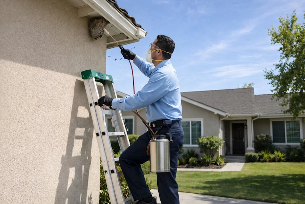 wasp bee removal stanton ca 714-236-1200 roofline service near 90680 anaheim garden grove buena park