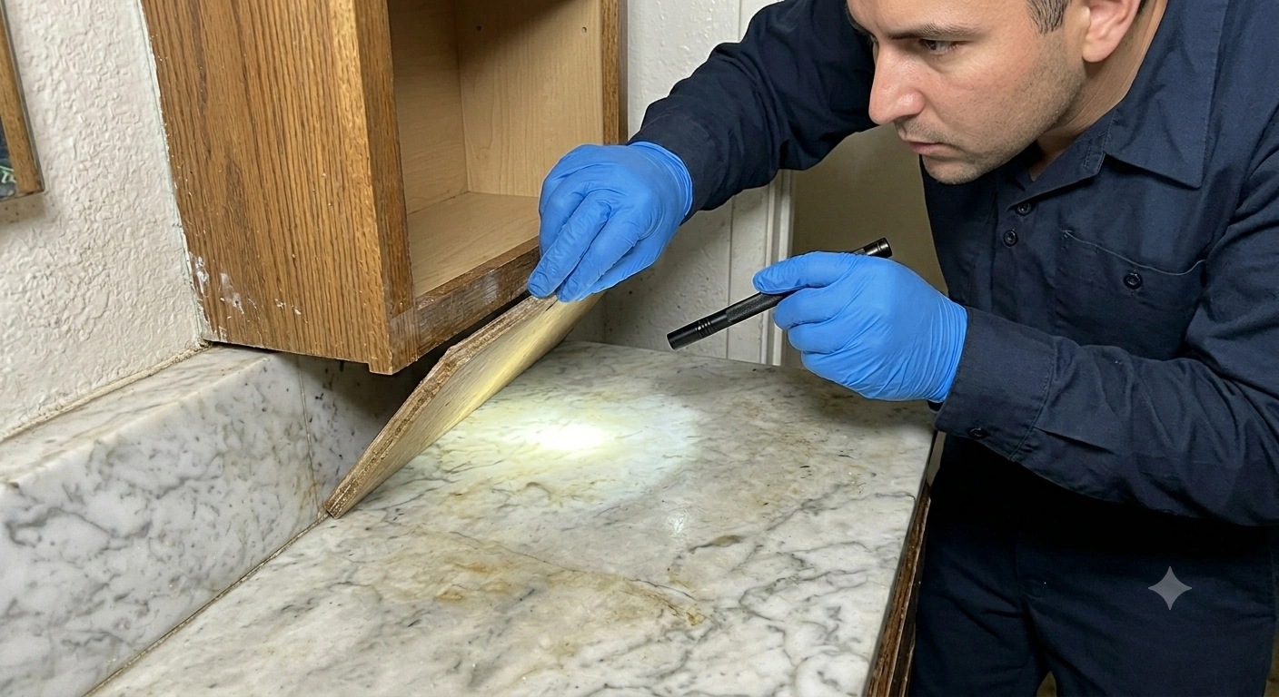 bathroom vanity roach inspection orange county ca 714-236-1200